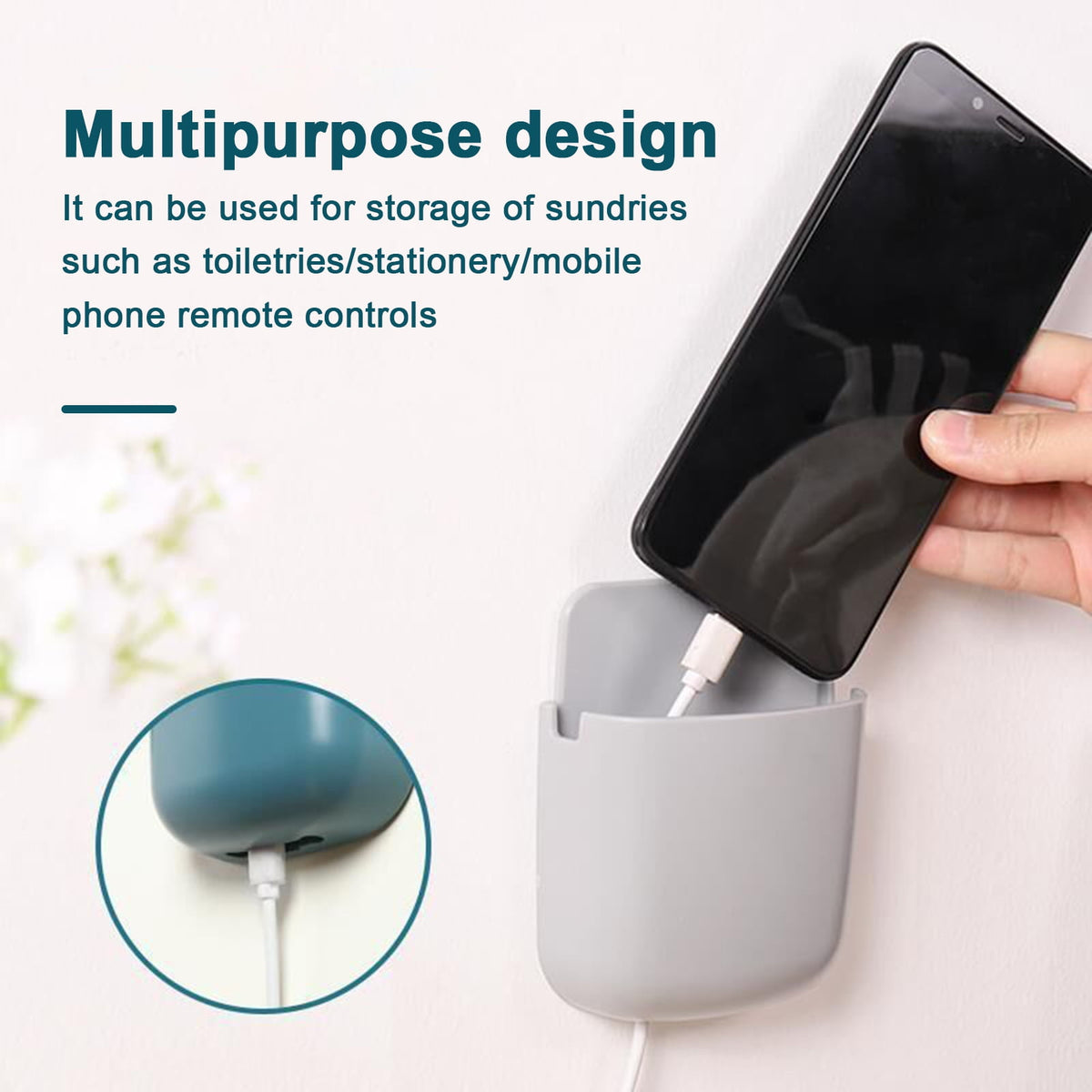 Adhesive Remote Control Holders, 2-Pack Wall Caddies for Bedside or Desk - Image 3
