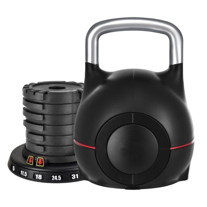 Adjustable Kettlebell with Seven Weight Settings, up to 44 lb, Black