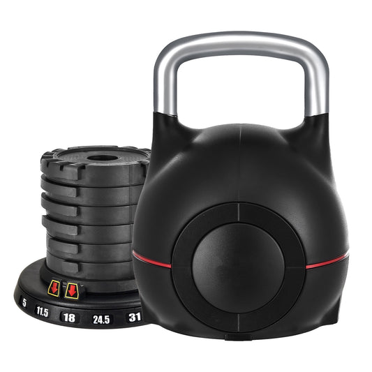 Adjustable Kettlebell with Seven Weight Settings, up to 44 lb, Black
