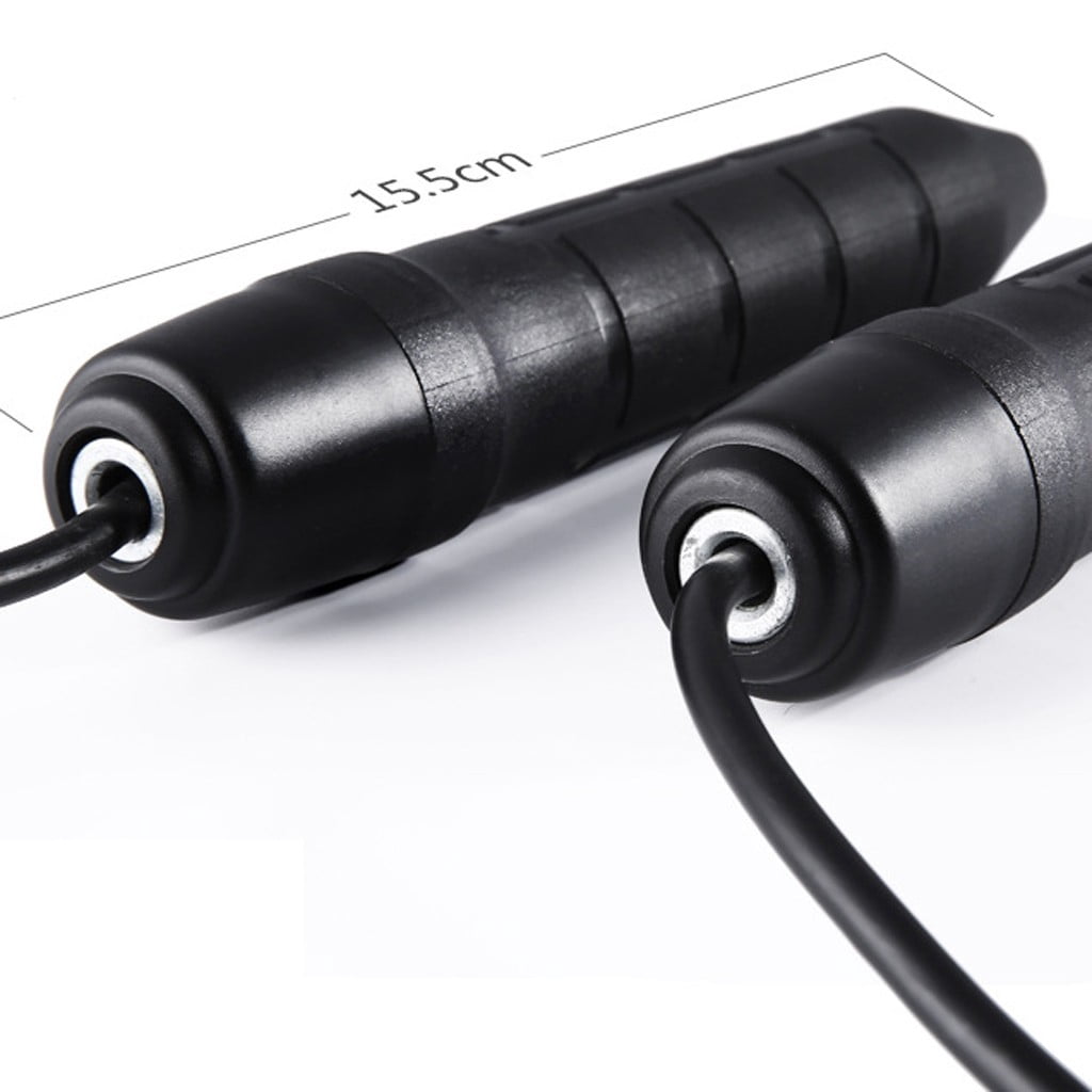 Speed Jump Rope, 10 Foot Adjustable Cable with Bearing Handles, Black - Image 5