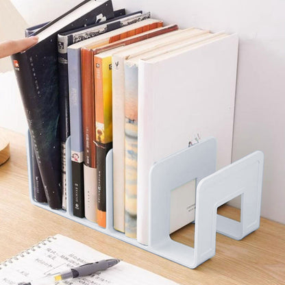 Desktop Bookshelf Organizer in White, 10.2 Inch Divider Stand for Books and Files - Image 5
