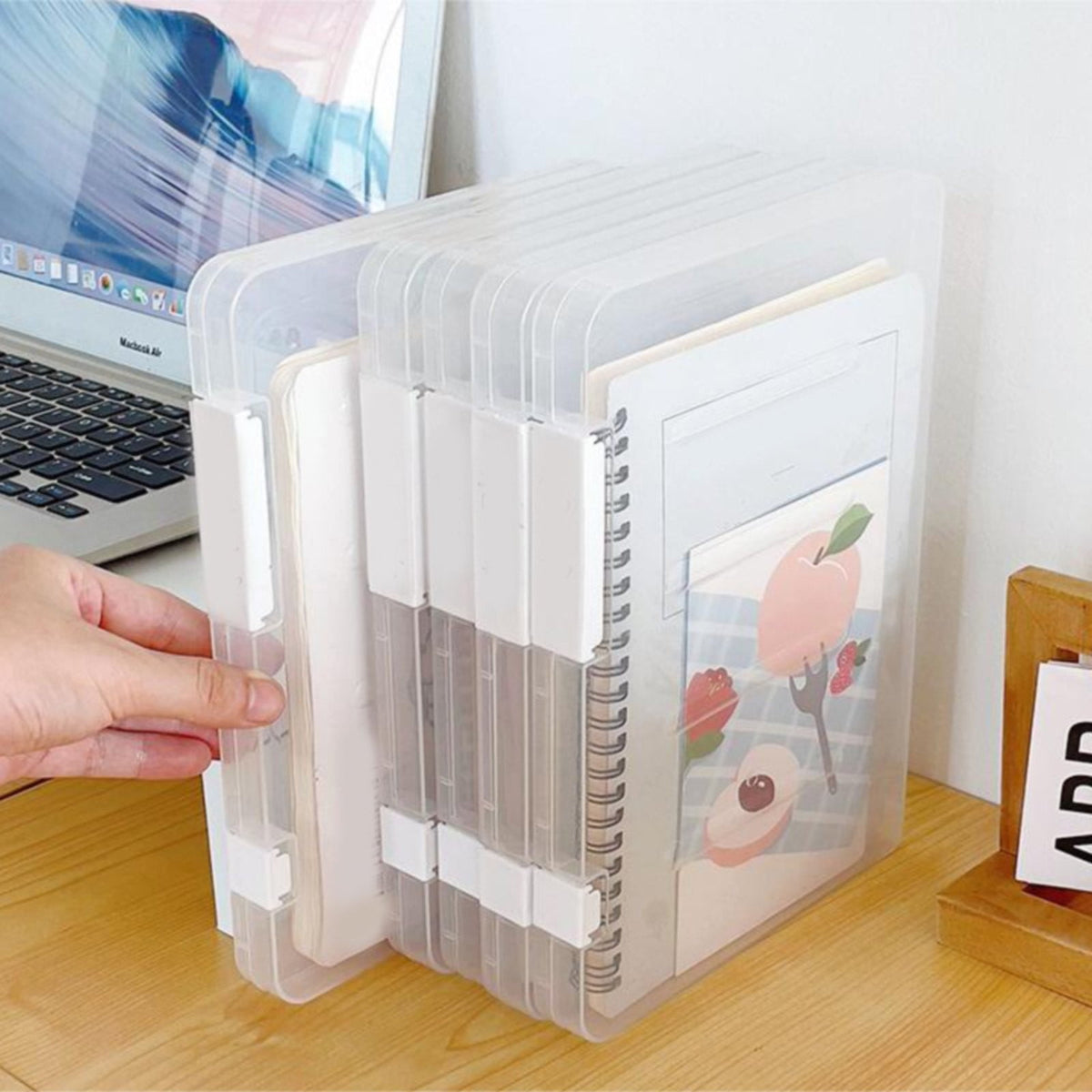 Clear File Storage Box, Portable Document Holder, 6.57 by 9.44 Inches - Image 2