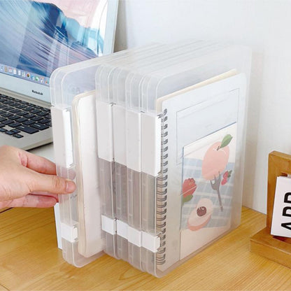 Clear File Storage Box, Portable Document Holder, 6.57 by 9.44 Inches - Image 2
