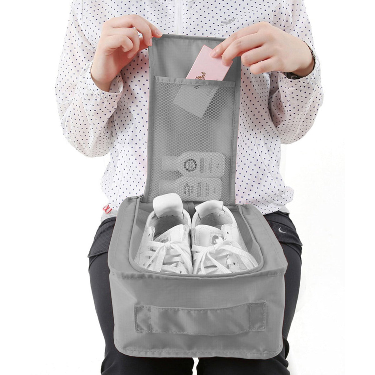 Travel Shoe Bag, Zip Pouch for Packing Shoes in a Suitcase, 11.8 by 8.3 Inches - Image 5