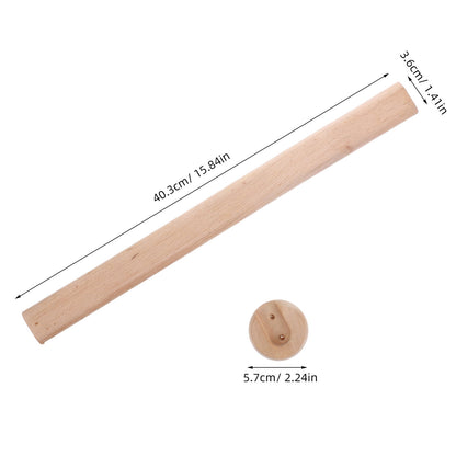 Beech Wood Closet Rod with Flange Mounts, 15.8 Inch Hanging Rail - Image 2