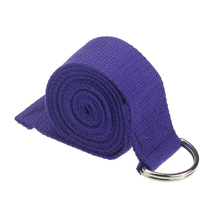 Yoga Stretch Strap with D-Ring Buckle, 180 cm Cotton Band for Flexibility