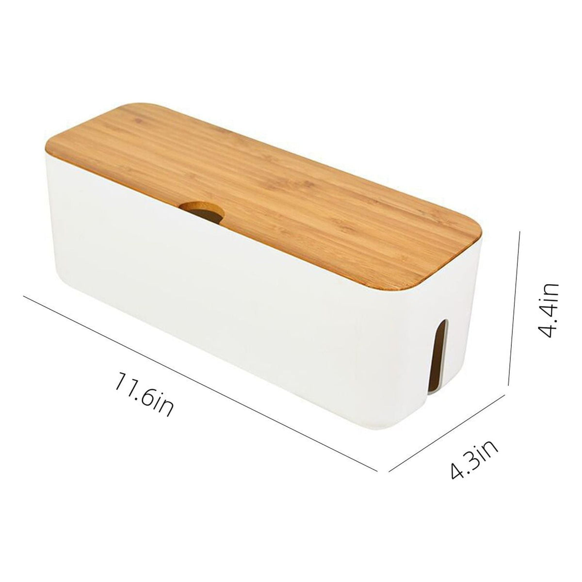 Cable Management Box with Lid, ABS, 11.6 x 4.3 x 4.4 Inches - Image 3