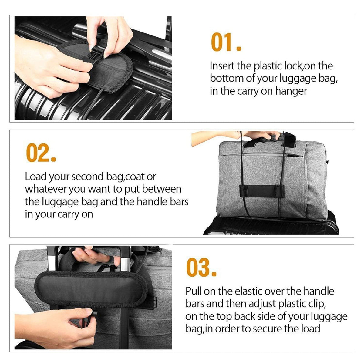 Luggage Bungee Strap, Adjustable Add-a-Bag Belt for Suitcase Handles - Image 6