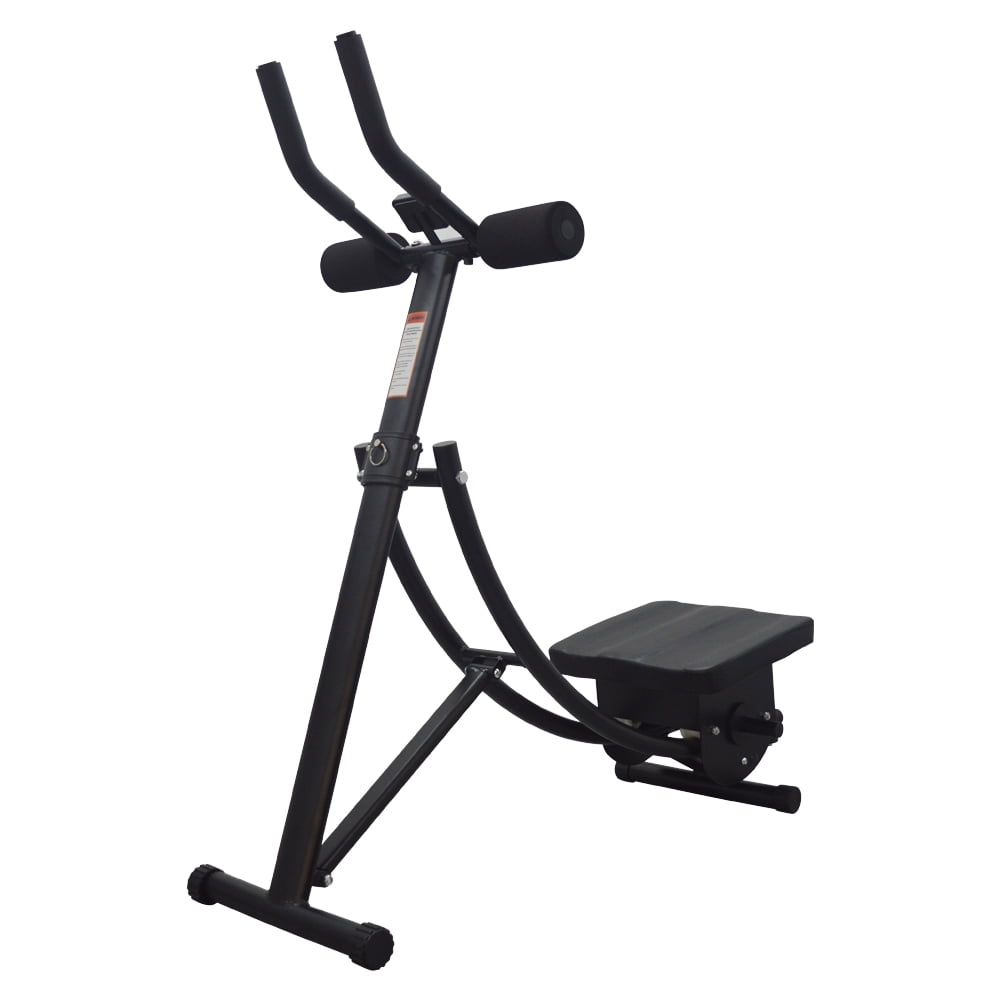 Abdominal Crunch Trainer, Foldable Core Machine Rated to 440 lb with Timer