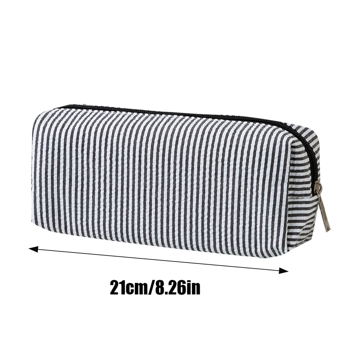 Striped Fabric Pouch with Large Capacity, Pencil Case and Makeup Bag - Image 3