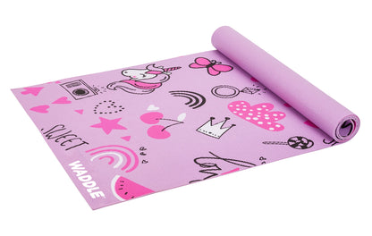 Kids Yoga Mat with Unicorn Print, Lightweight Exercise Mat for Ages 3 and Up