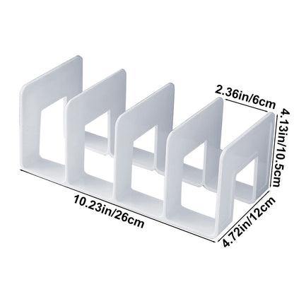 Desktop Bookshelf Organizer in White, 10.2 Inch Divider Stand for Books and Files - Image 3