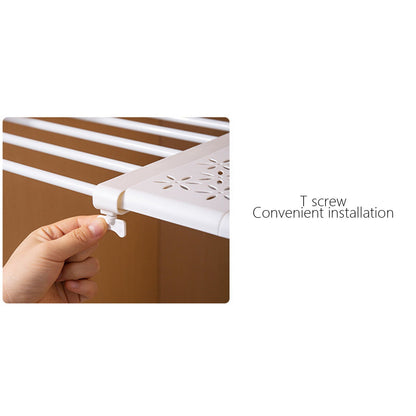 Adjustable Wardrobe Shelf Divider, Telescopic Closet Partition in White - Image 6