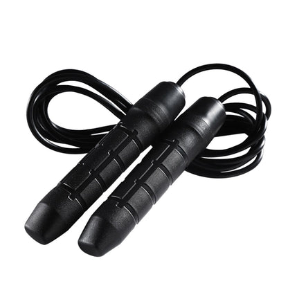 Speed Jump Rope, 10 Foot Adjustable Cable with Bearing Handles, Black