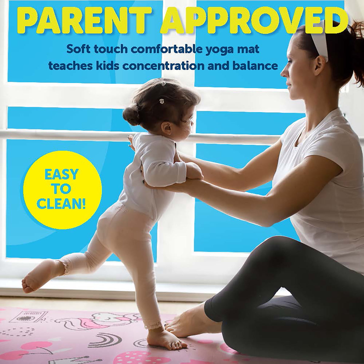 Kids Yoga Mat with Unicorn Print, Lightweight Exercise Mat for Ages 3 and Up - Image 5