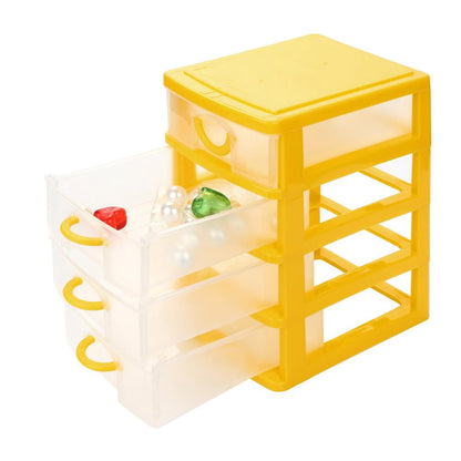 Clear Stacking Drawer Organizer in Sky Blue, 7 by 5 by 10 Inch Desktop Unit - Image 5