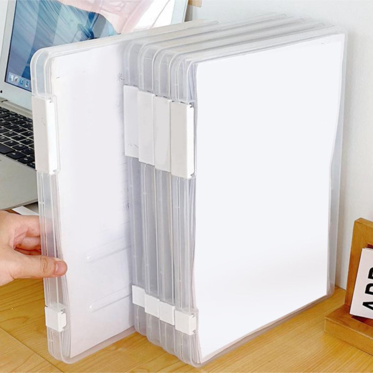 Clear File Storage Box, Portable Document Holder, 6.57 by 9.44 Inches - Image 4