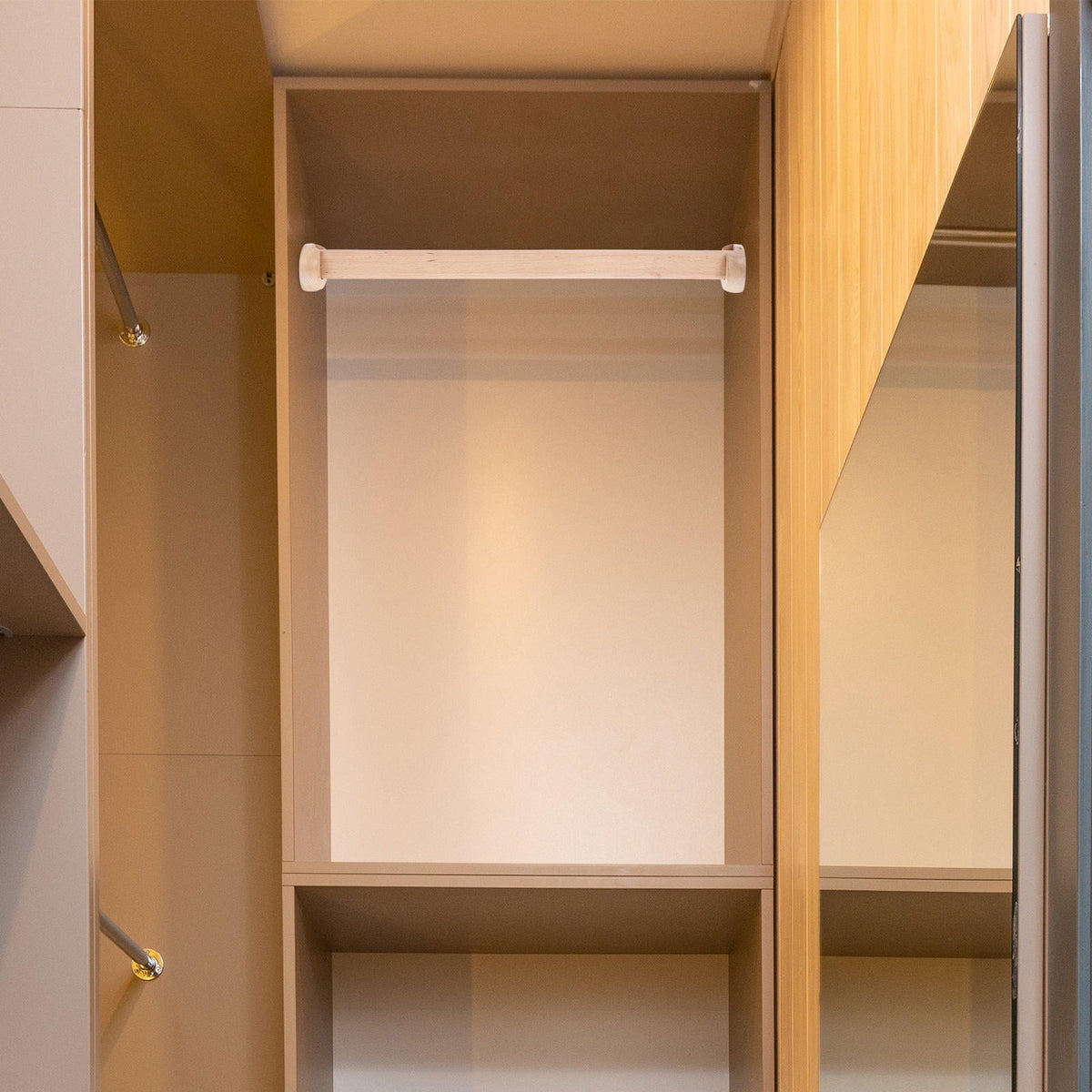 Beech Wood Closet Rod with Flange Mounts, 15.8 Inch Hanging Rail - Image 4