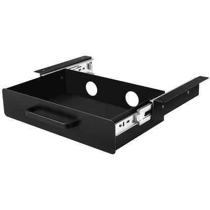 Under-Desk Pull-Out Drawer, 15 by 9 by 3 Inch Steel Tray with Felt Lining