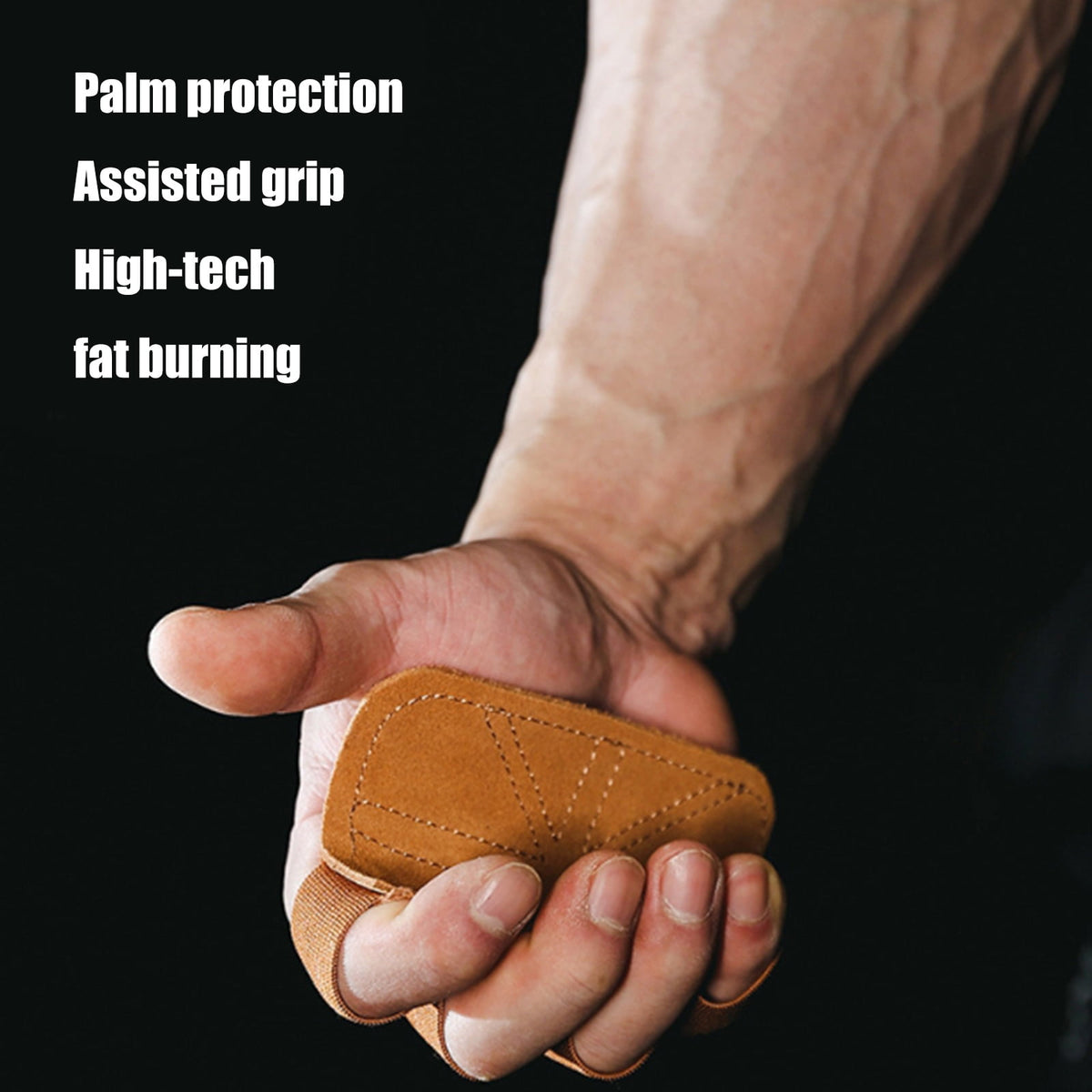 Weight Lifting Grip Pads, Four-Finger Palm Protectors, One Pair - Image 5