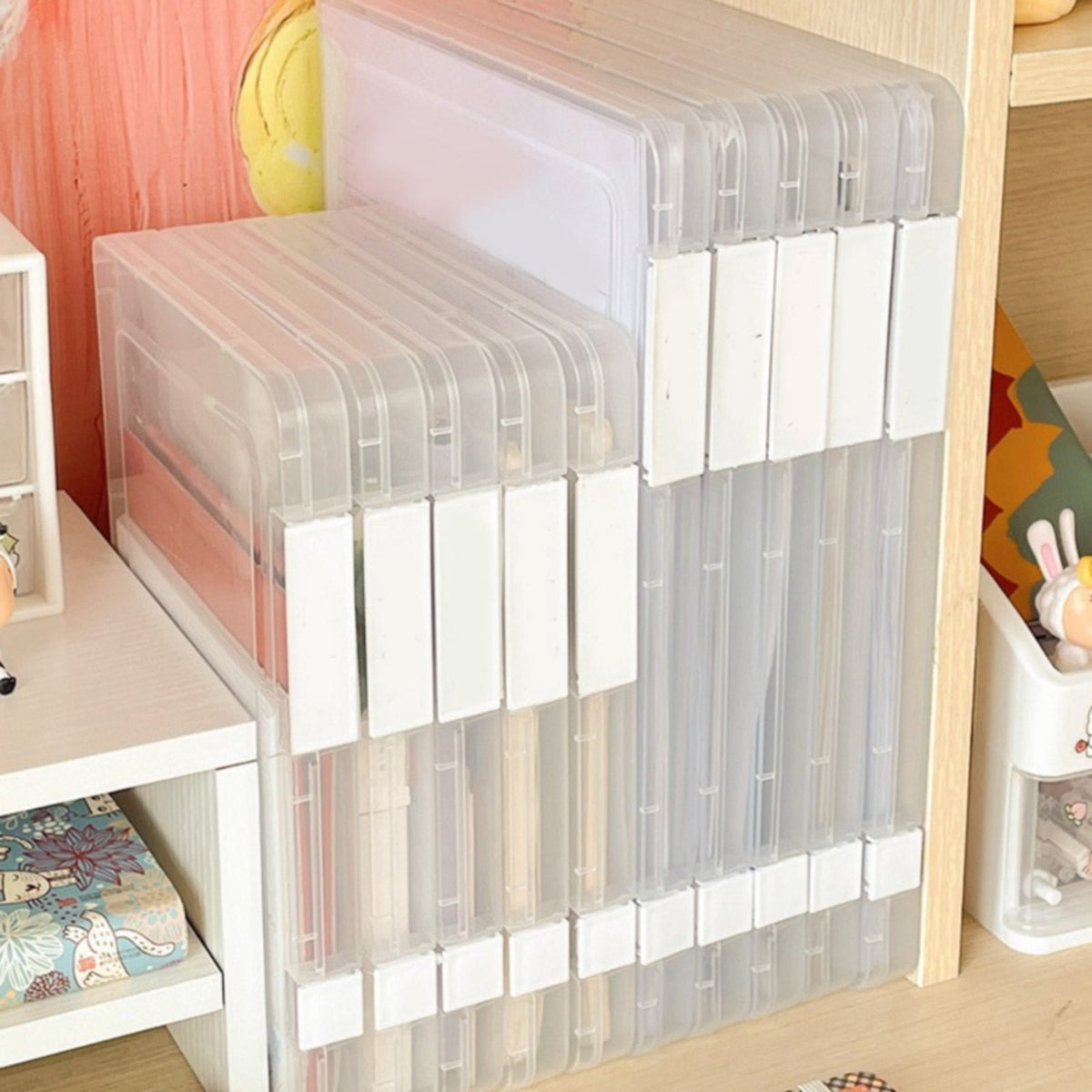 Clear File Storage Box, Portable Document Holder, 6.57 by 9.44 Inches - Image 6