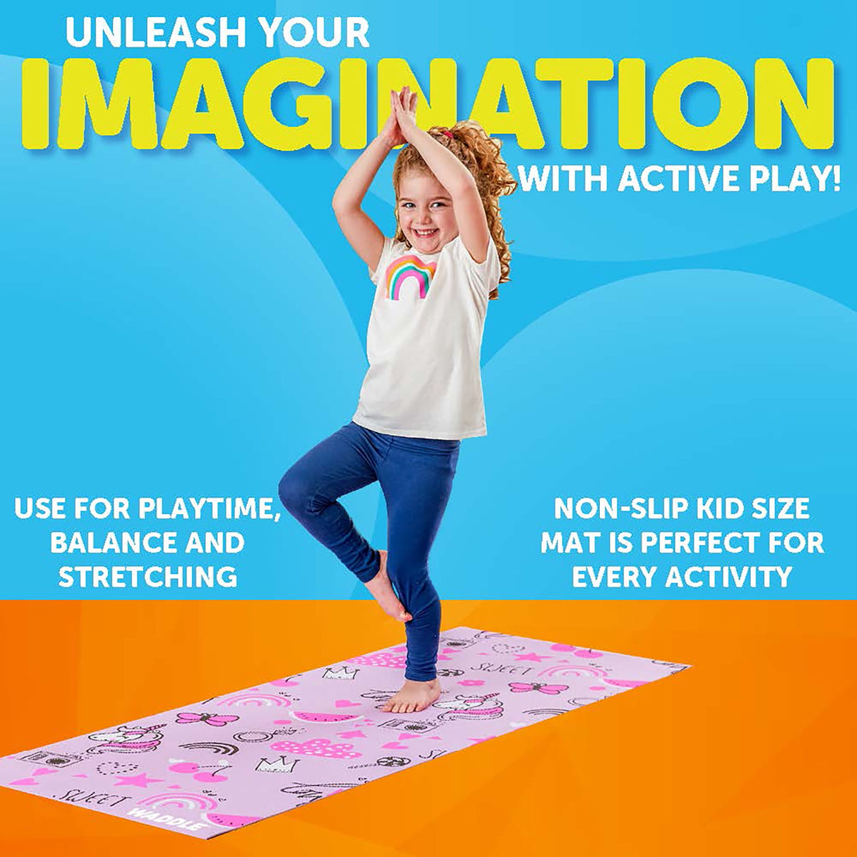 Kids Yoga Mat with Unicorn Print, Lightweight Exercise Mat for Ages 3 and Up - Image 3