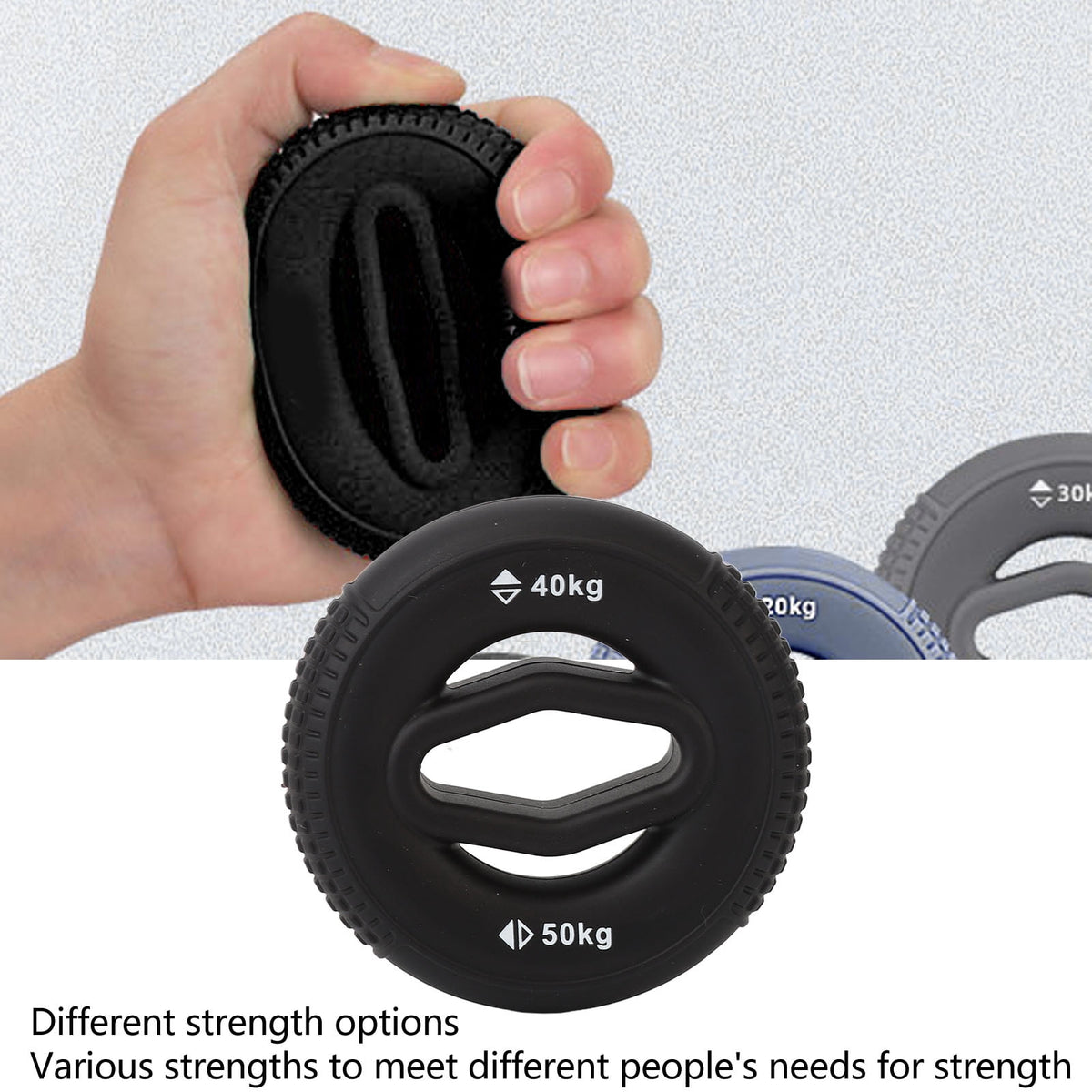 Silicone Grip Strengthener Ring, 88 to 110 lb Resistance Forearm Trainer - Image 6