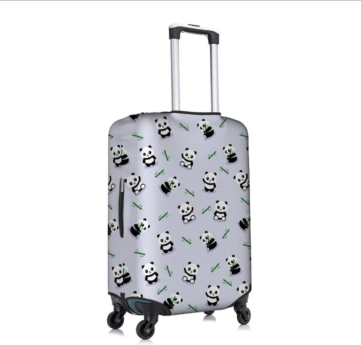 Stretch Luggage Cover with Panda Print, Washable Suitcase Protector, Size L