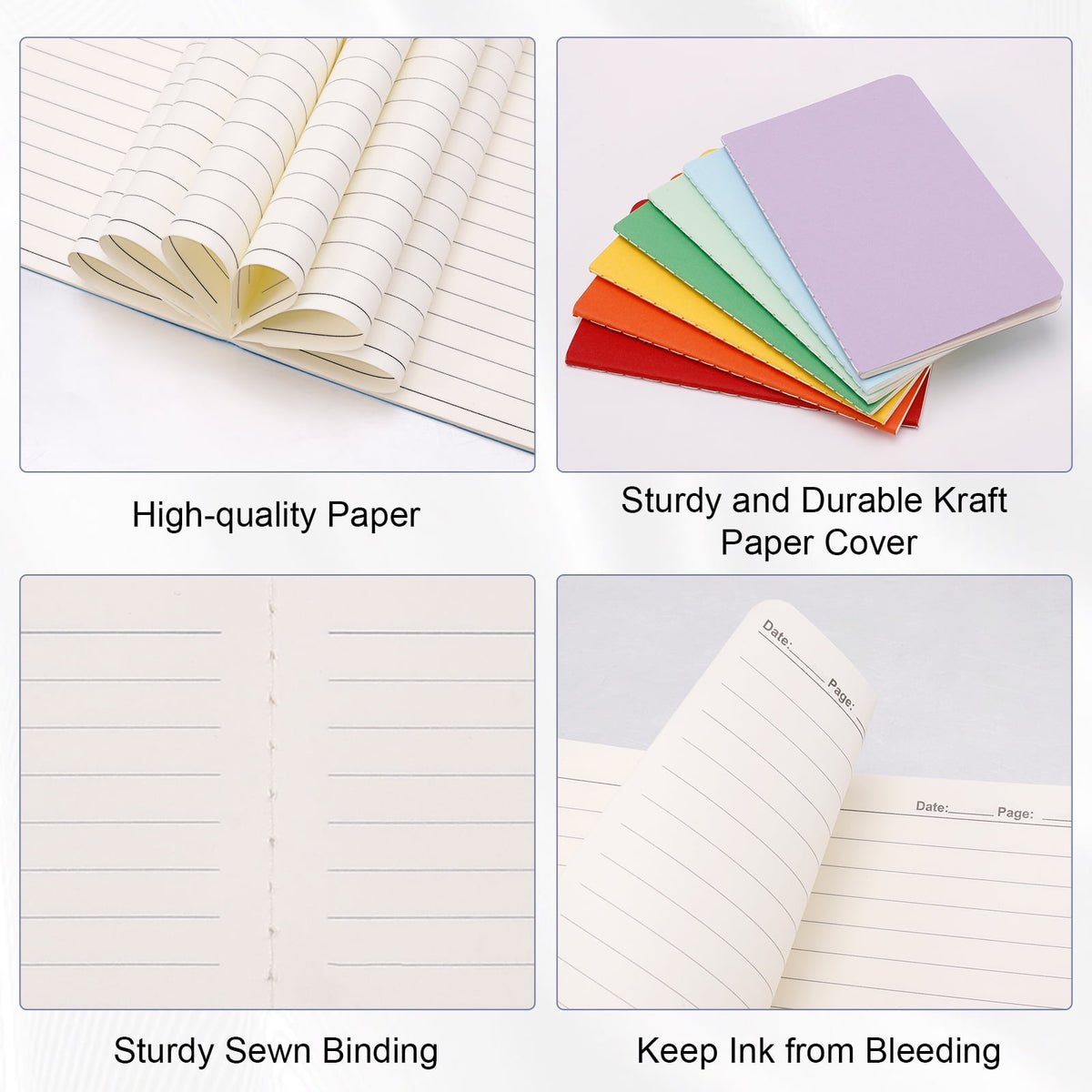 Pocket Notebooks, 12-Pack of A6 Lined Journals with 60 Pages Each - Image 3