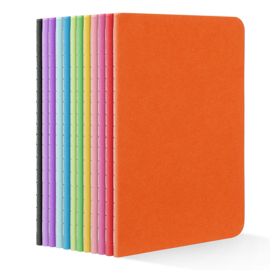 Pocket Notebooks, 12-Pack of A6 Lined Journals with 60 Pages Each