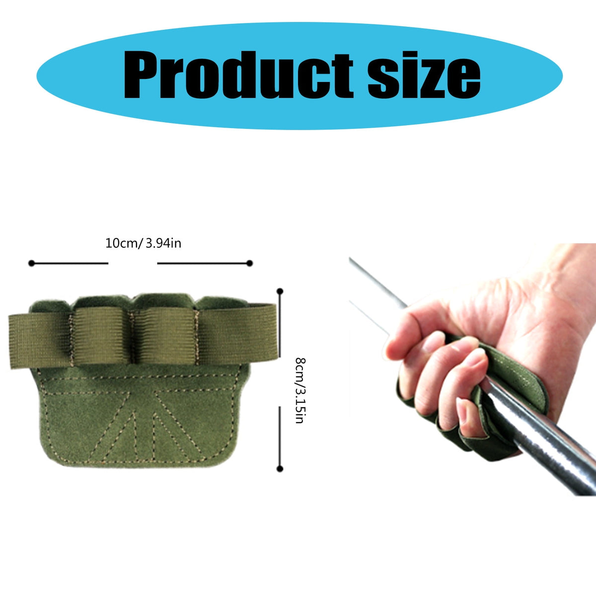 Weight Lifting Grip Pads, Four-Finger Palm Protectors, One Pair - Image 3
