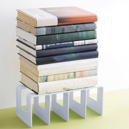 Desktop Bookshelf Organizer in White, 10.2 Inch Divider Stand for Books and Files - Image 4