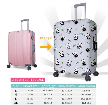 Stretch Luggage Cover with Panda Print, Washable Suitcase Protector, Size L - Image 5